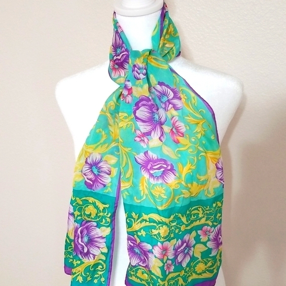 Specialty house 100% silk scarf, made in Japan. - Picture 1 of 5
